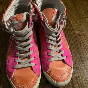 Like New Golden goose hot pink slide High top
